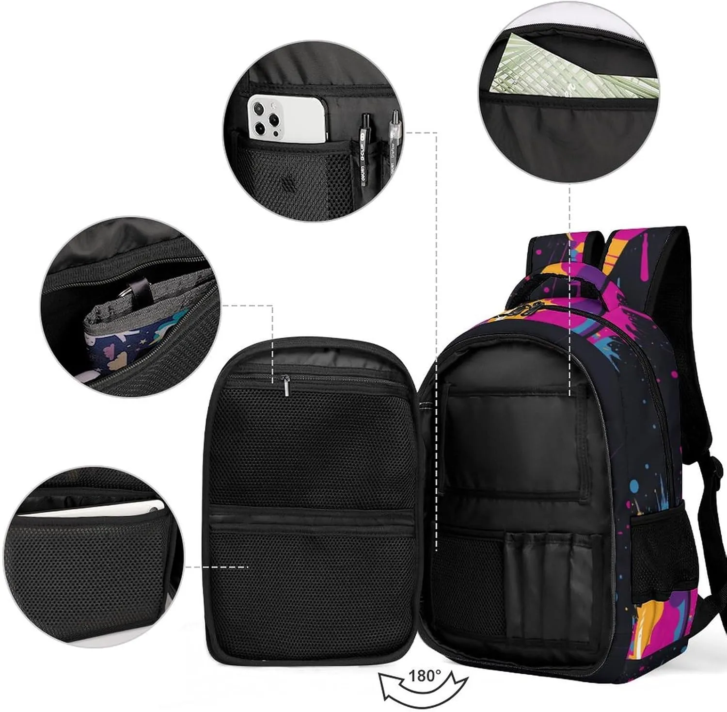Laptop Backpack for Men Women Daypack Doodle Light Bulb Computer Bag Travel Backpacks Laptop Bag