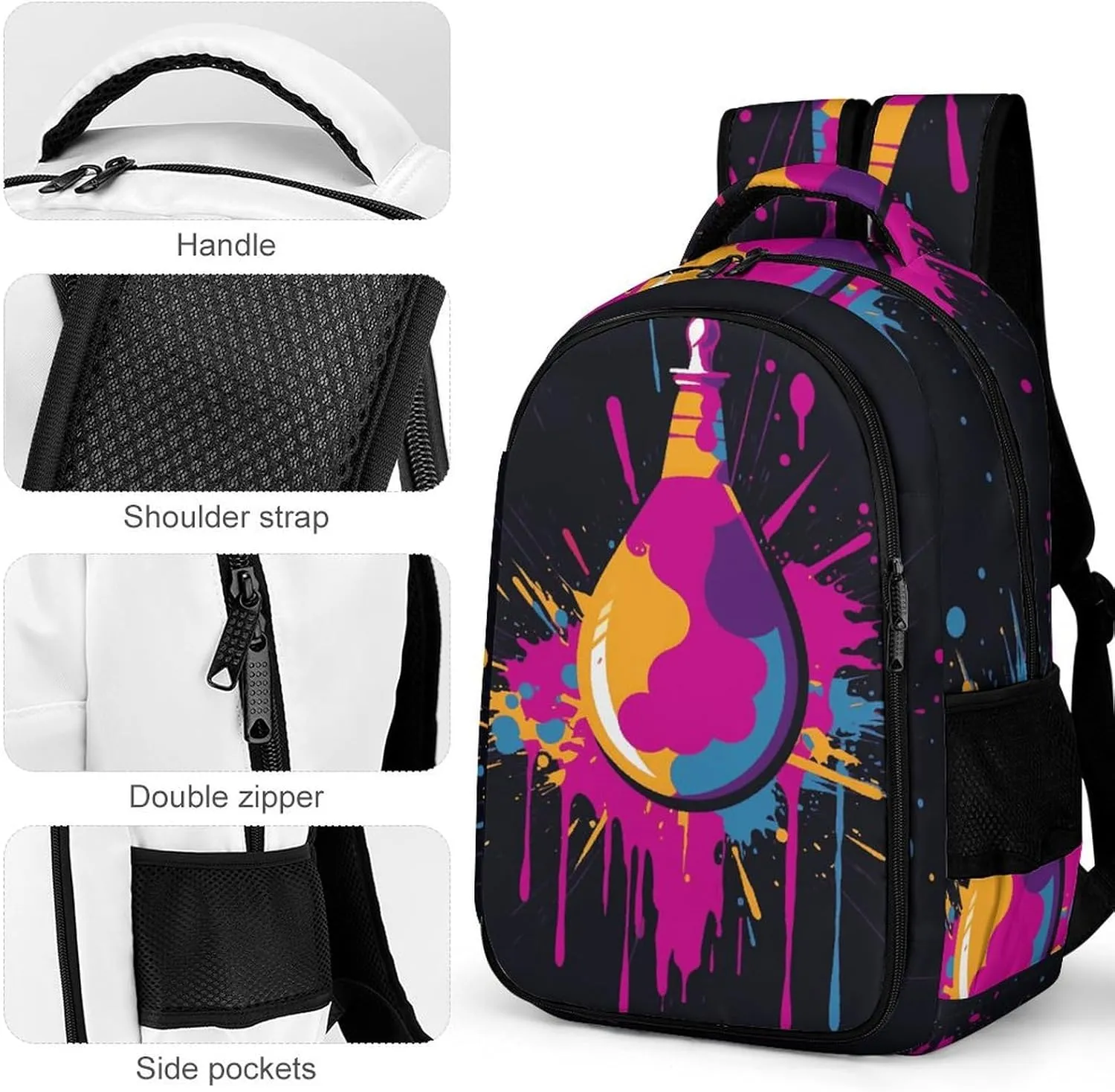 Laptop Backpack for Men Women Daypack Doodle Light Bulb Computer Bag Travel Backpacks Laptop Bag
