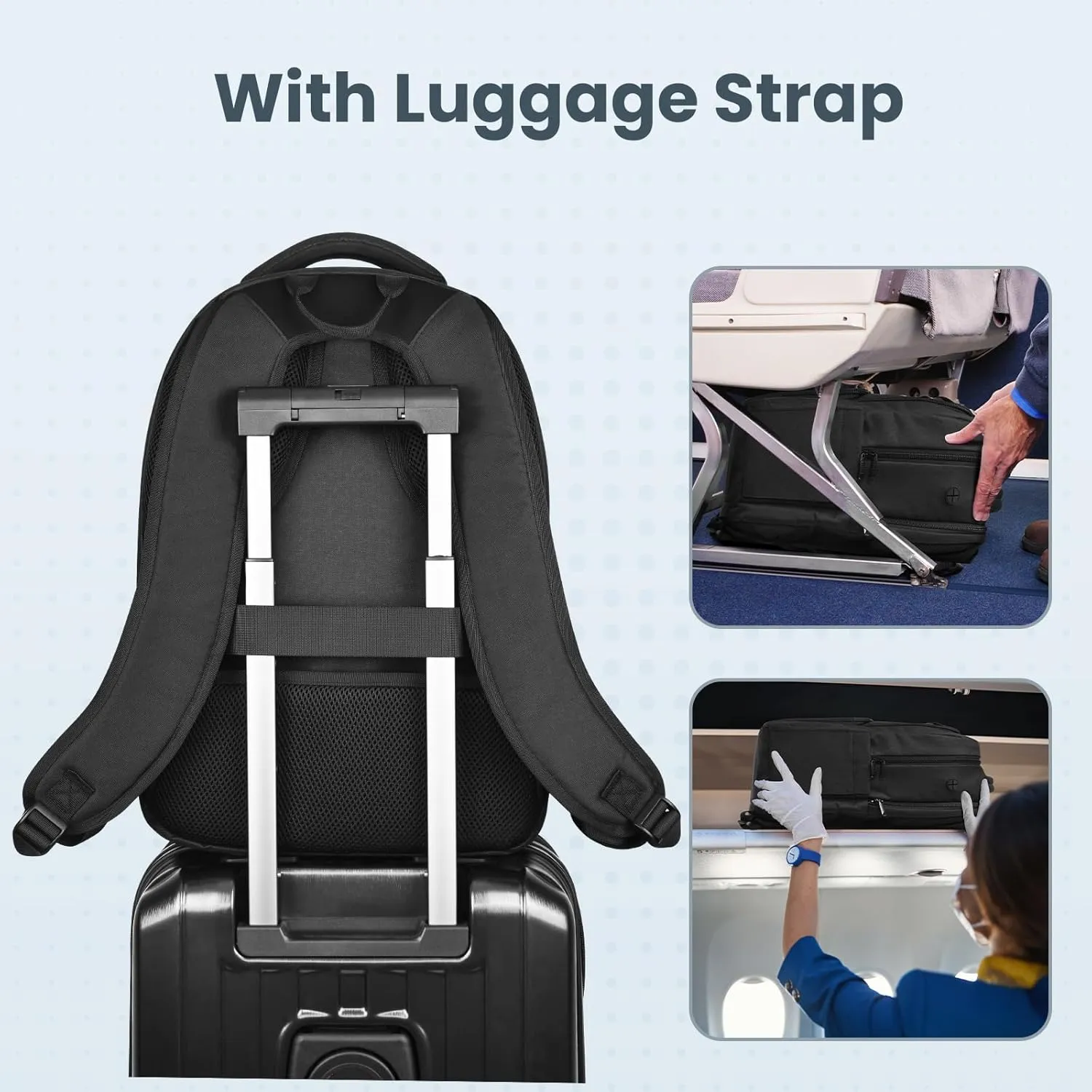 Laptop Backpack, Travel Backpacks for Men Women, Business Anti Theft Computer Backpack with USB Charging Port, Water Resistant School Book Bag Work Backpack Bookbag Fits 15.6 Inch Notebook, Black