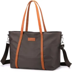 Laptop Bag Waterproof Lightweight Shoulder Tote for Women Nylon Briefcase Computer Work Handbag Fits 15.6 inch