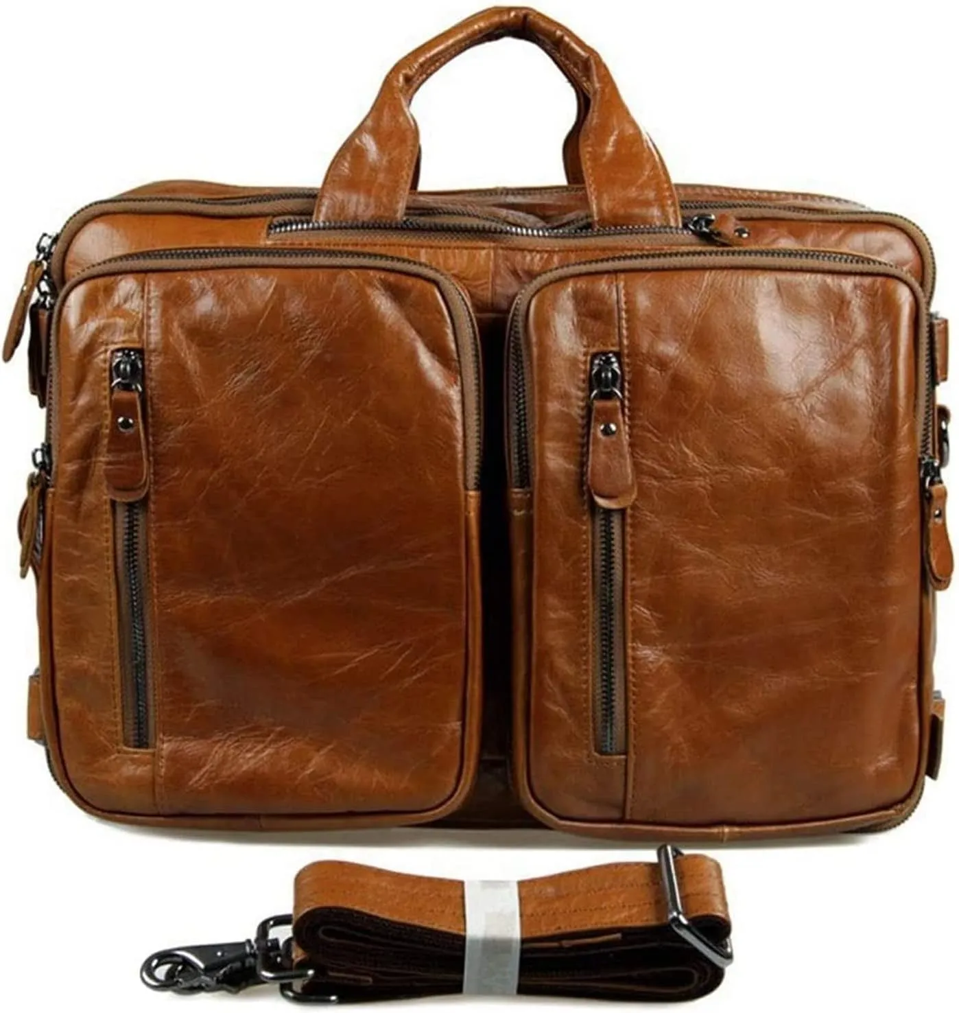 Laptop Briefcase Vintage, Convertible Backpack 15.6inch Laptop Handbag Messenger Bag Large Capacity Business Travel