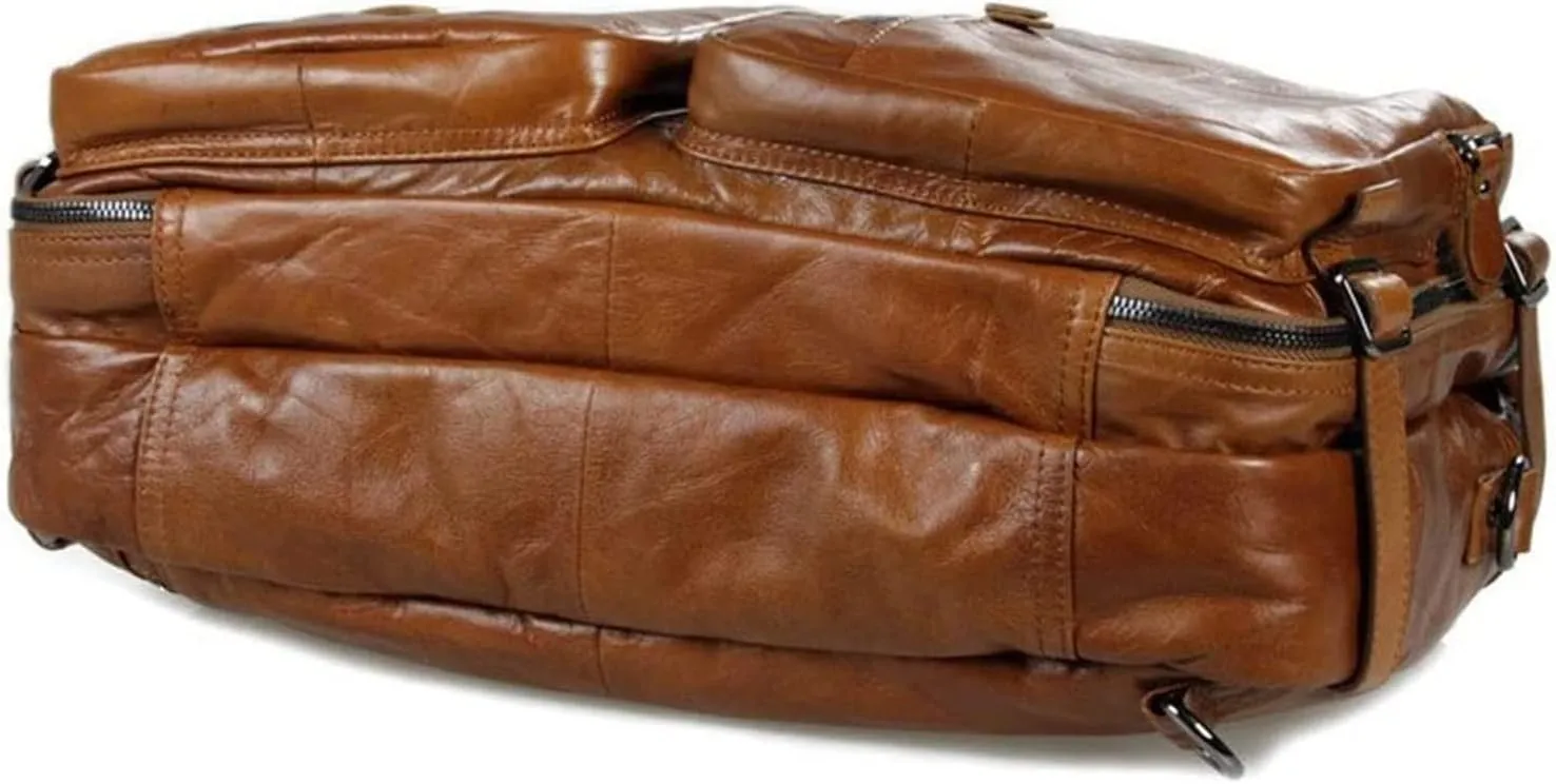 Laptop Briefcase Vintage, Convertible Backpack 15.6inch Laptop Handbag Messenger Bag Large Capacity Business Travel