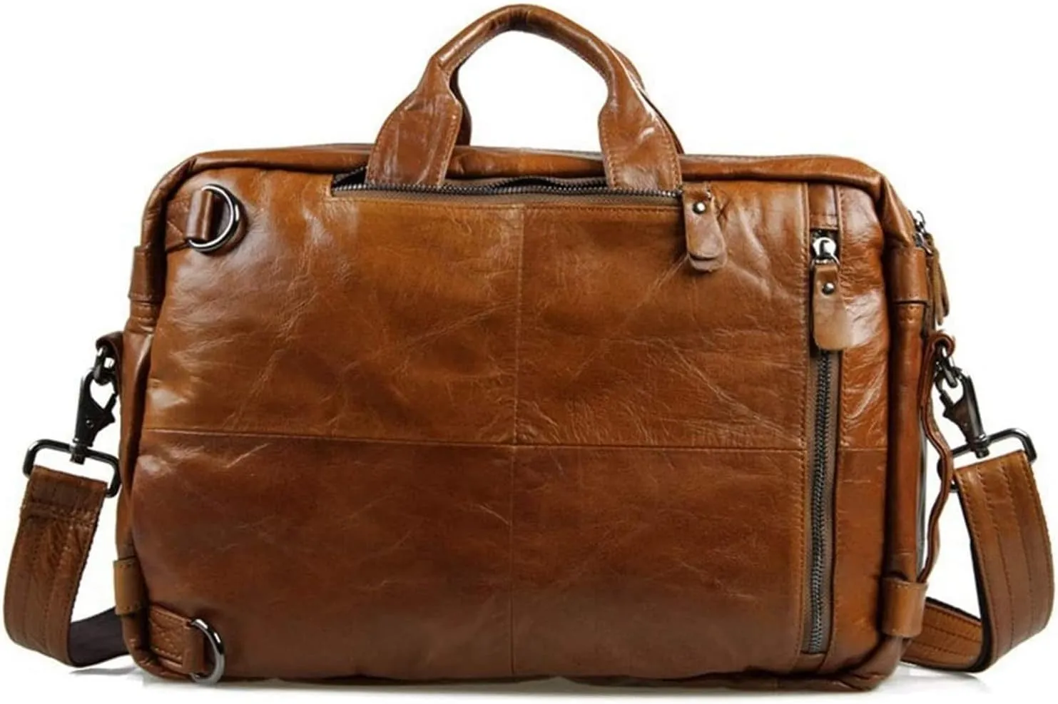 Laptop Briefcase Vintage, Convertible Backpack 15.6inch Laptop Handbag Messenger Bag Large Capacity Business Travel