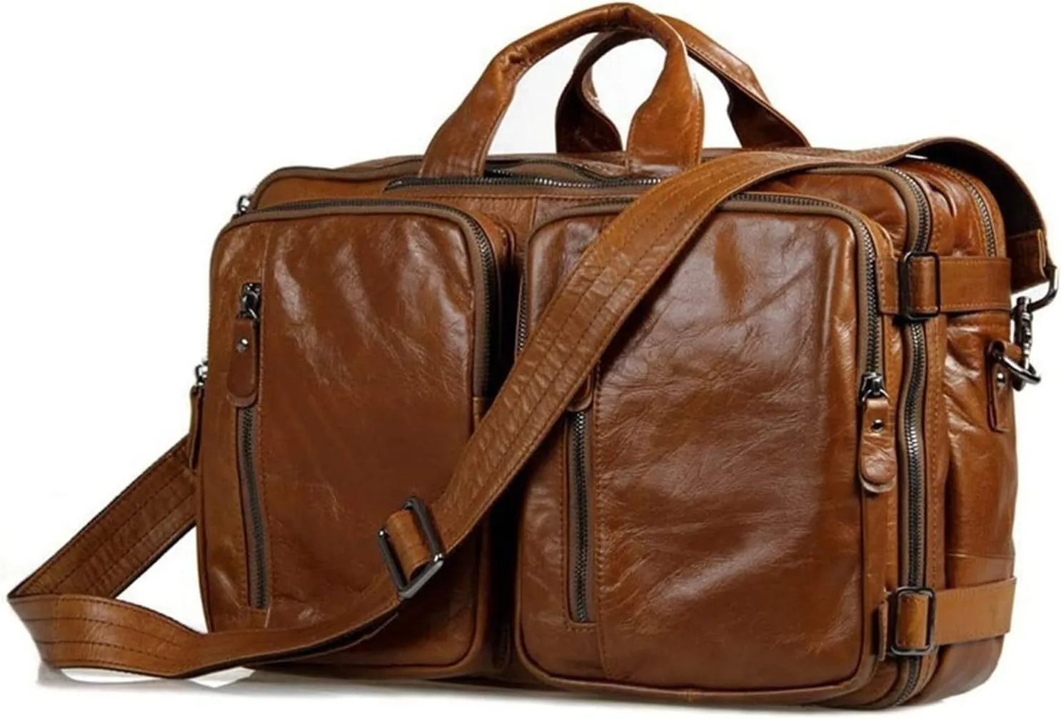 Laptop Briefcase Vintage, Convertible Backpack 15.6inch Laptop Handbag Messenger Bag Large Capacity Business Travel