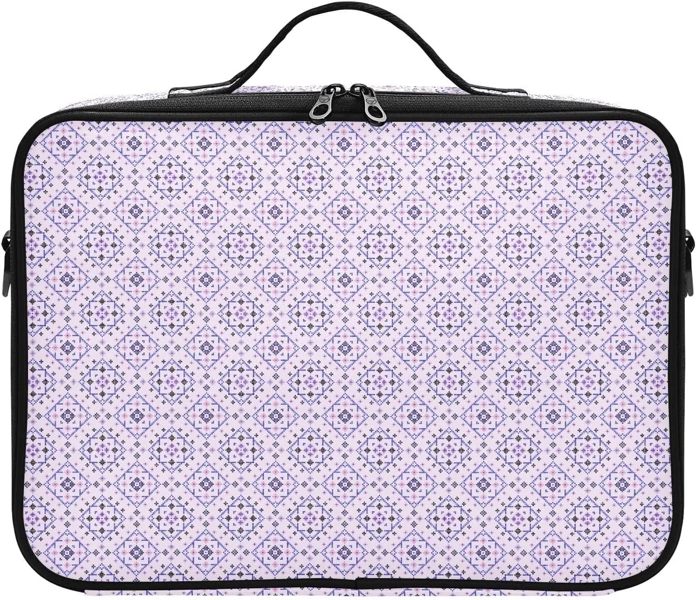 Large Hard Shell Travel Bag Makeup Organizer with Handle Dividers