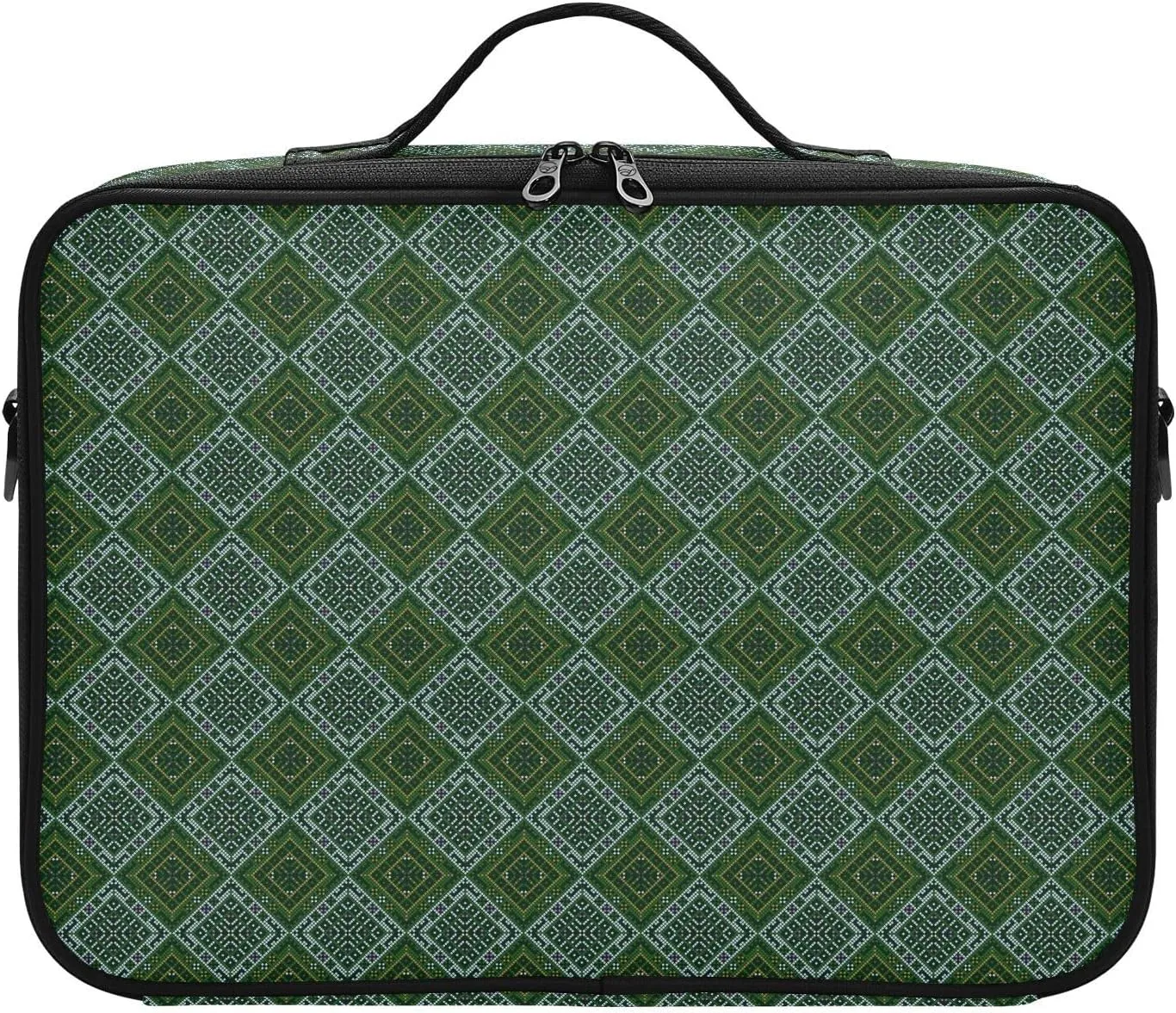 Large Hard Shell Travel Bag Makeup Organizer with Handle Dividers