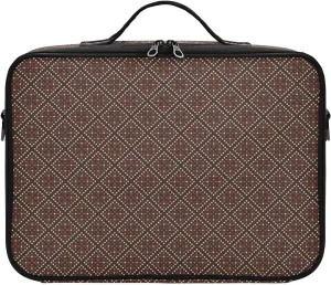 Large Hard Shell Travel Bag Makeup Organizer with Handle Dividers