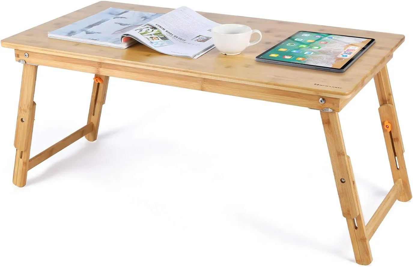 Large Size Floor Desk Nnewvante Floor Table Tray with Folding Legs Adjustable Low Coffee Table for Breakfast Serving Tray Gaming Writing 33.5x17.7in
