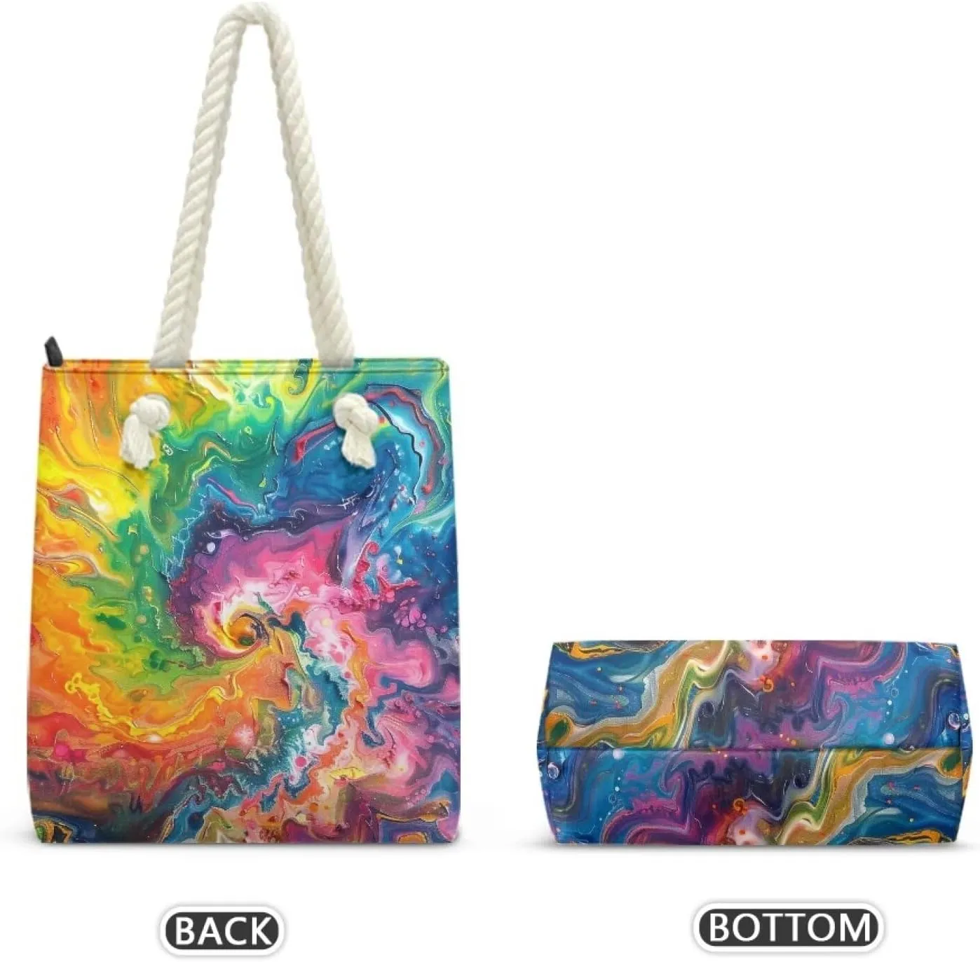 Large Tote Handbags for Women Reusable Grocery Bag Zipper Closure Storage Bag for Daily