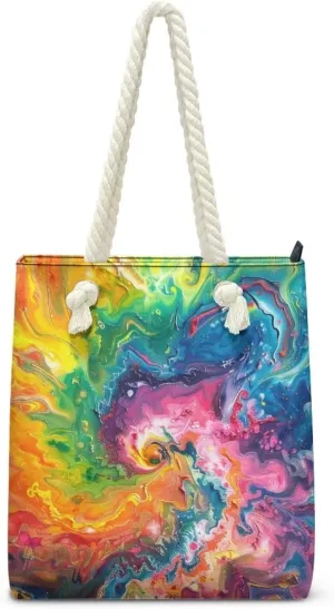 Large Tote Handbags for Women Reusable Grocery Bag Zipper Closure Storage Bag for Daily