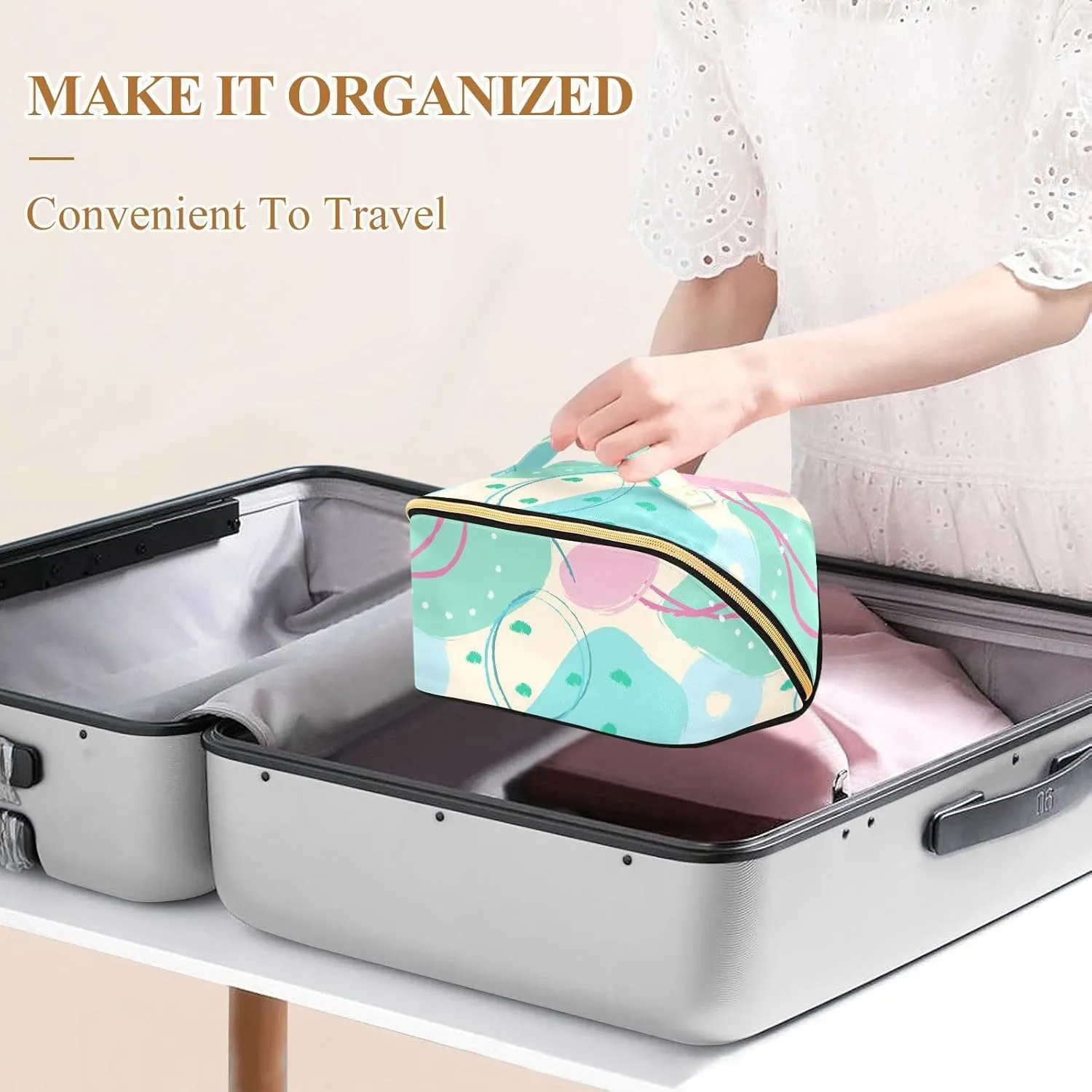 Large Travel Makeup Bag for Women Makeup Essentials Organizer Case with Divider