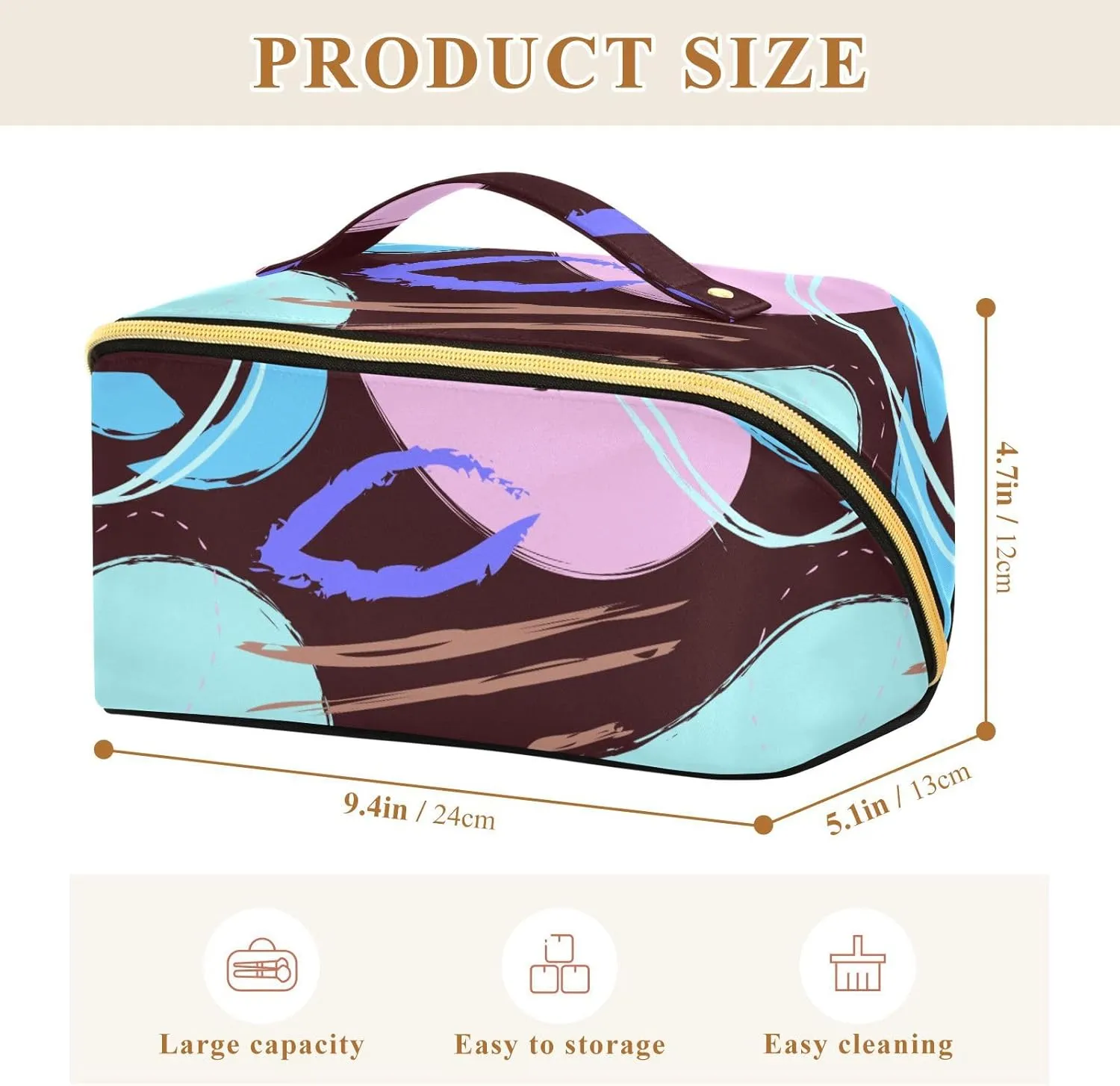 Large Travel Makeup Bag for Women Makeup Essentials Organizer Case with Divider