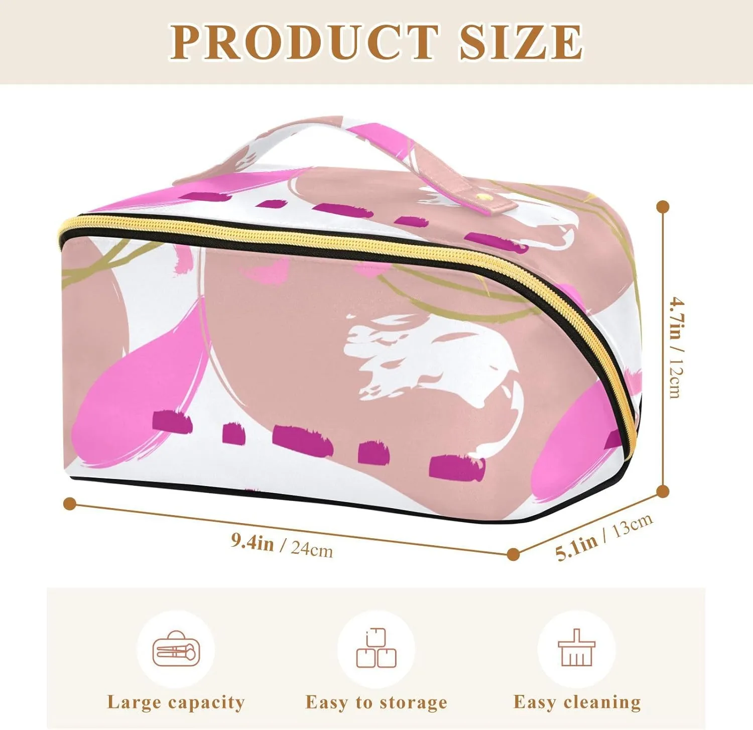 Large Travel Makeup Bag for Women Makeup Essentials Organizer Case with Divider