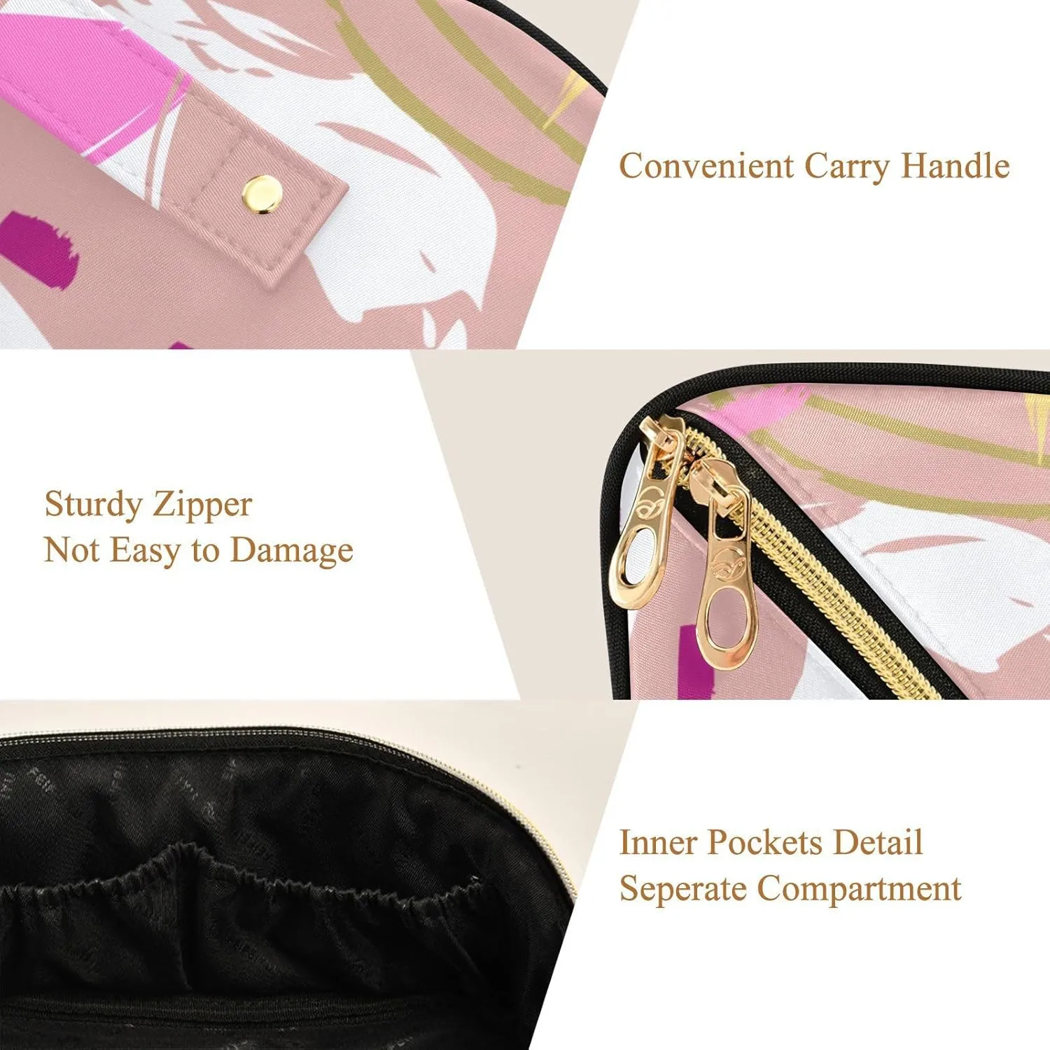 Large Travel Makeup Bag for Women Makeup Essentials Organizer Case with Divider