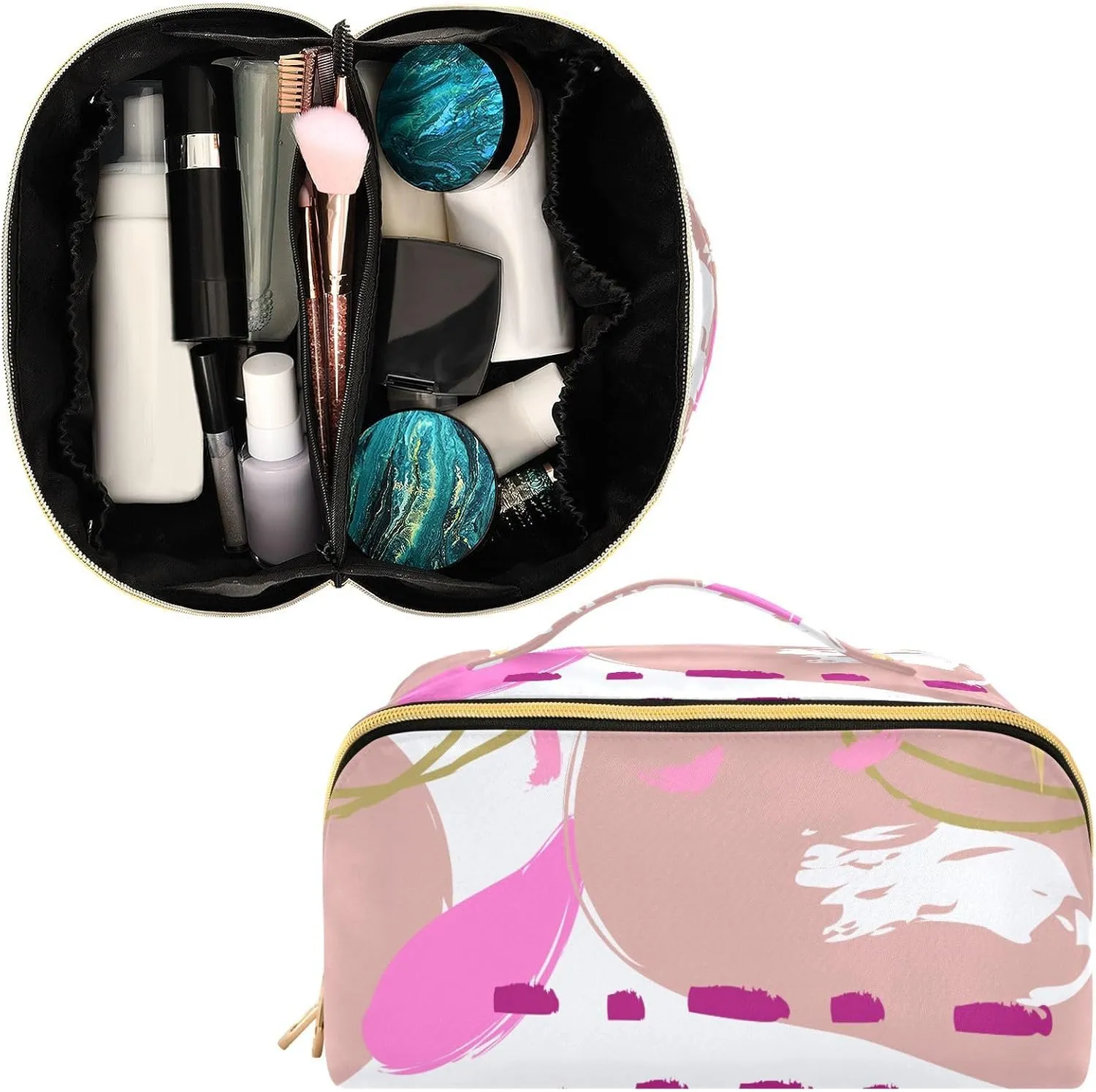 Large Travel Makeup Bag for Women Makeup Essentials Organizer Case with Divider