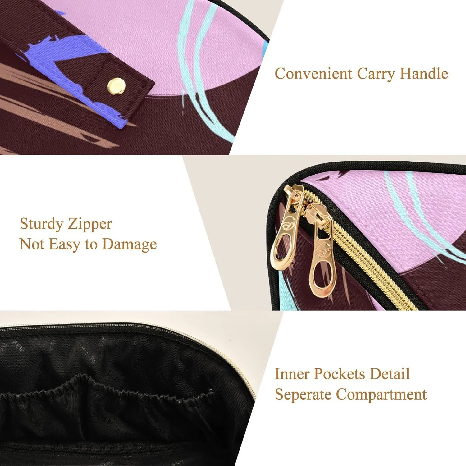 Large Travel Makeup Bag for Women Makeup Essentials Organizer Case with Divider