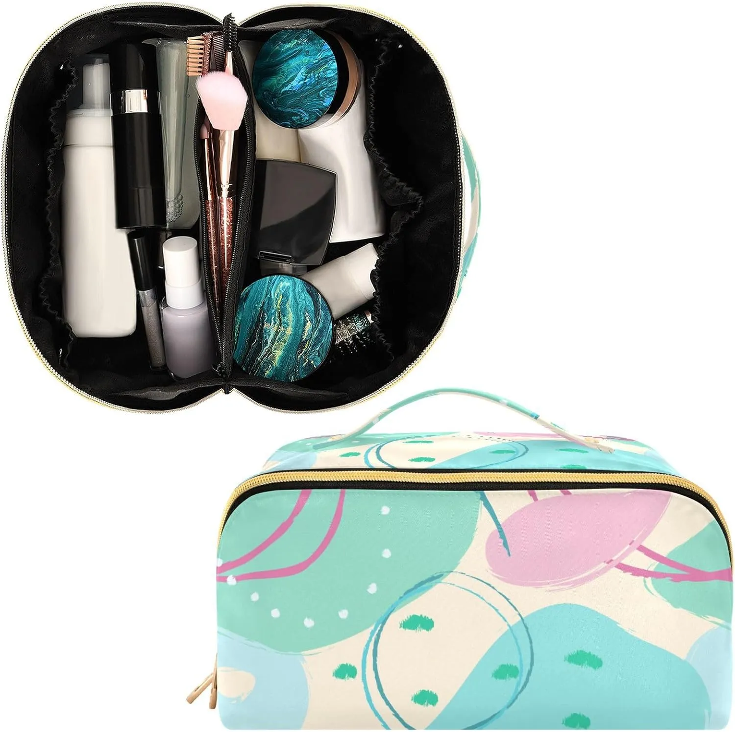Large Travel Makeup Bag for Women Makeup Essentials Organizer Case with Divider