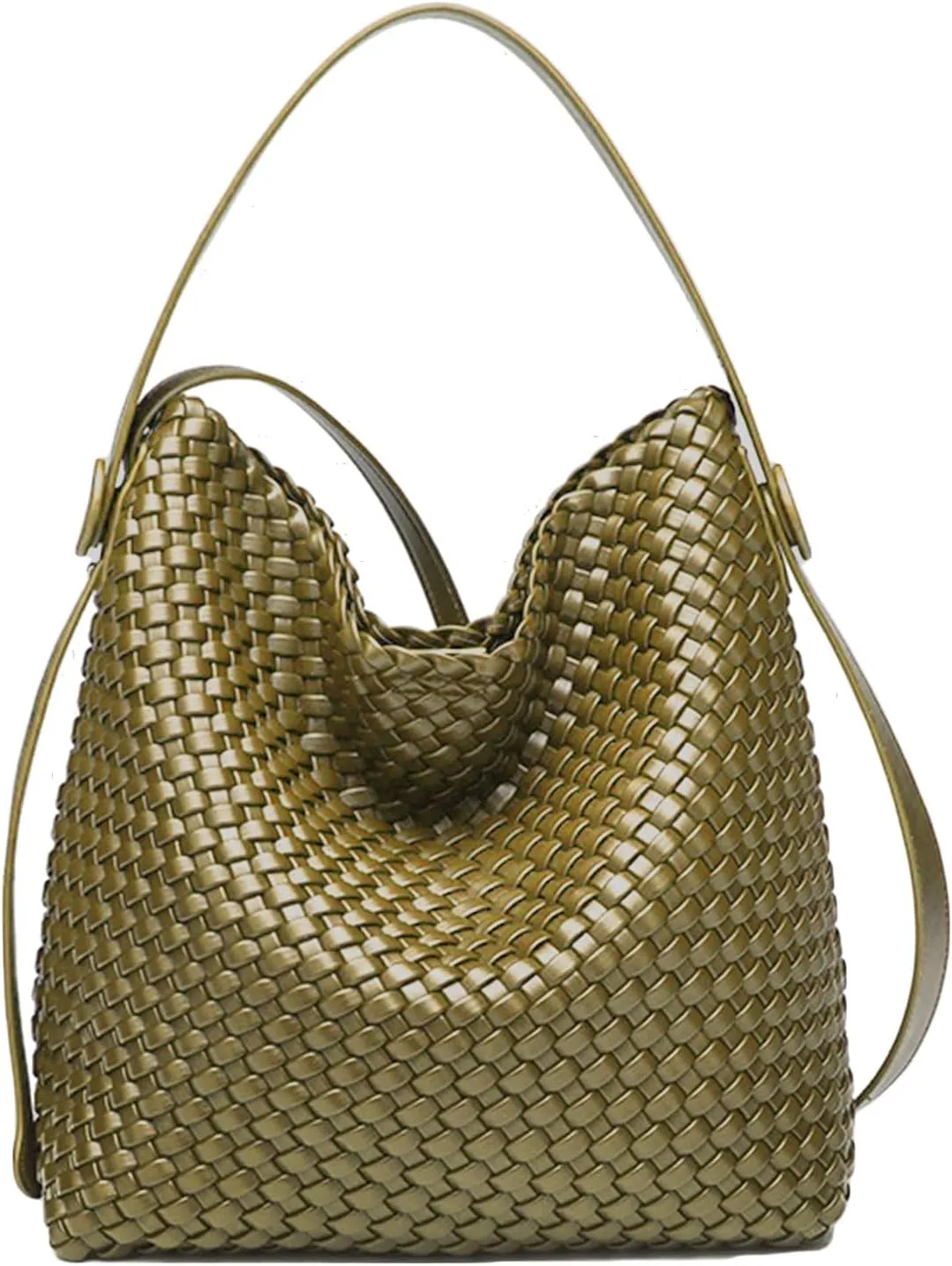 Large Woven Tote Bag Vegan Leather Shoulder Bag for Women Fashion Travel Shopper Bag Top Handle Handbag and Purse