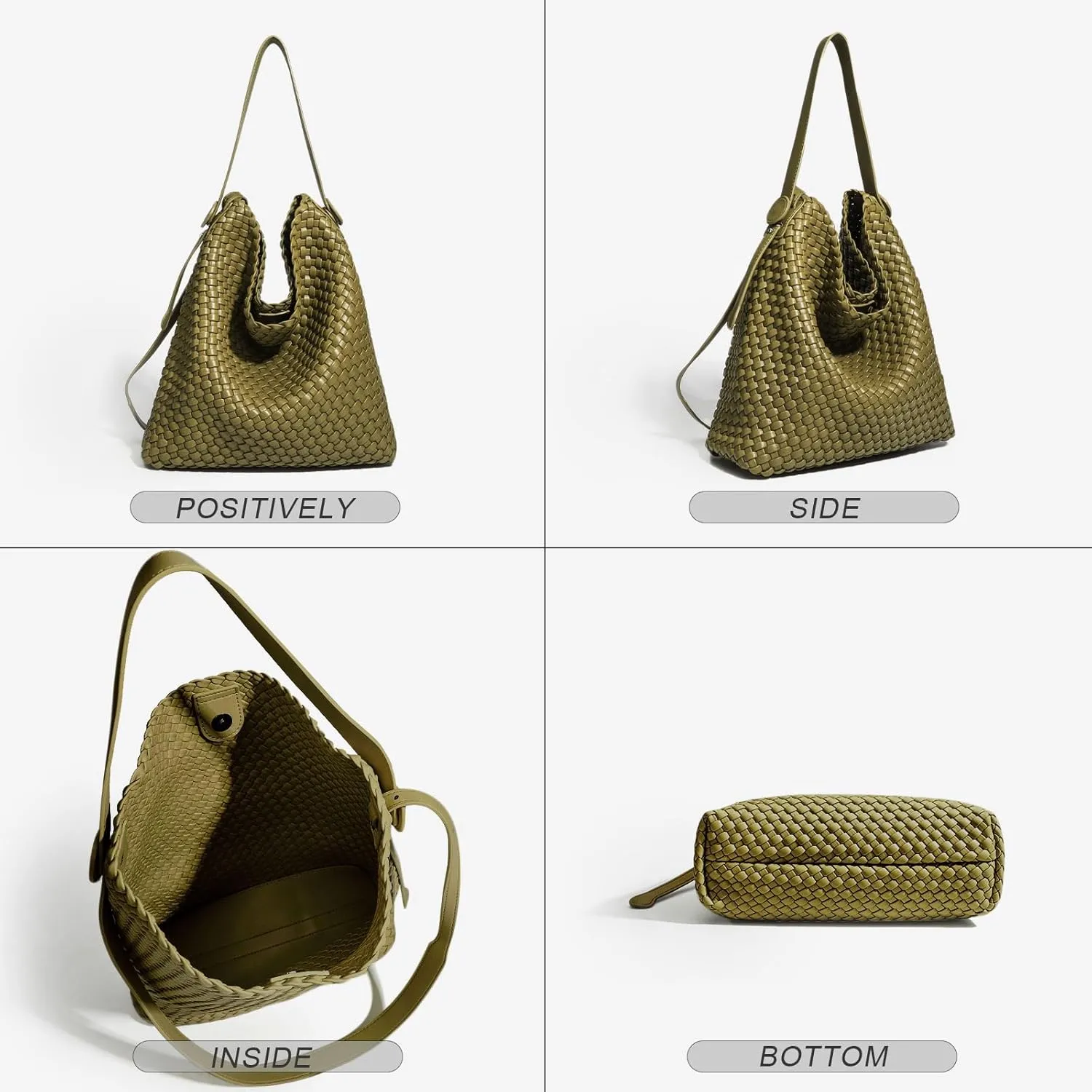 Large Woven Tote Bag Vegan Leather Shoulder Bag for Women Fashion Travel Shopper Bag Top Handle Handbag and Purse