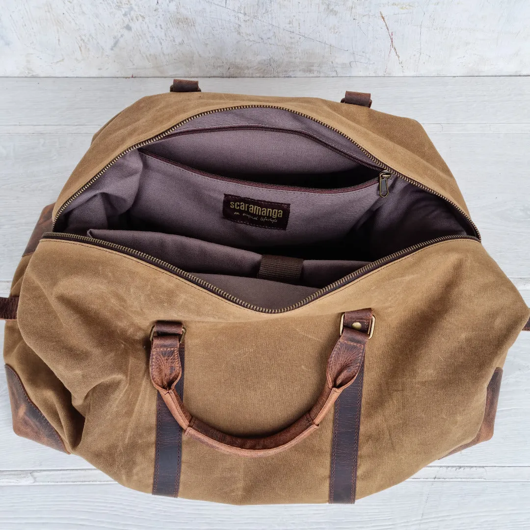 Leather and Canvas Duffle Bag for Men