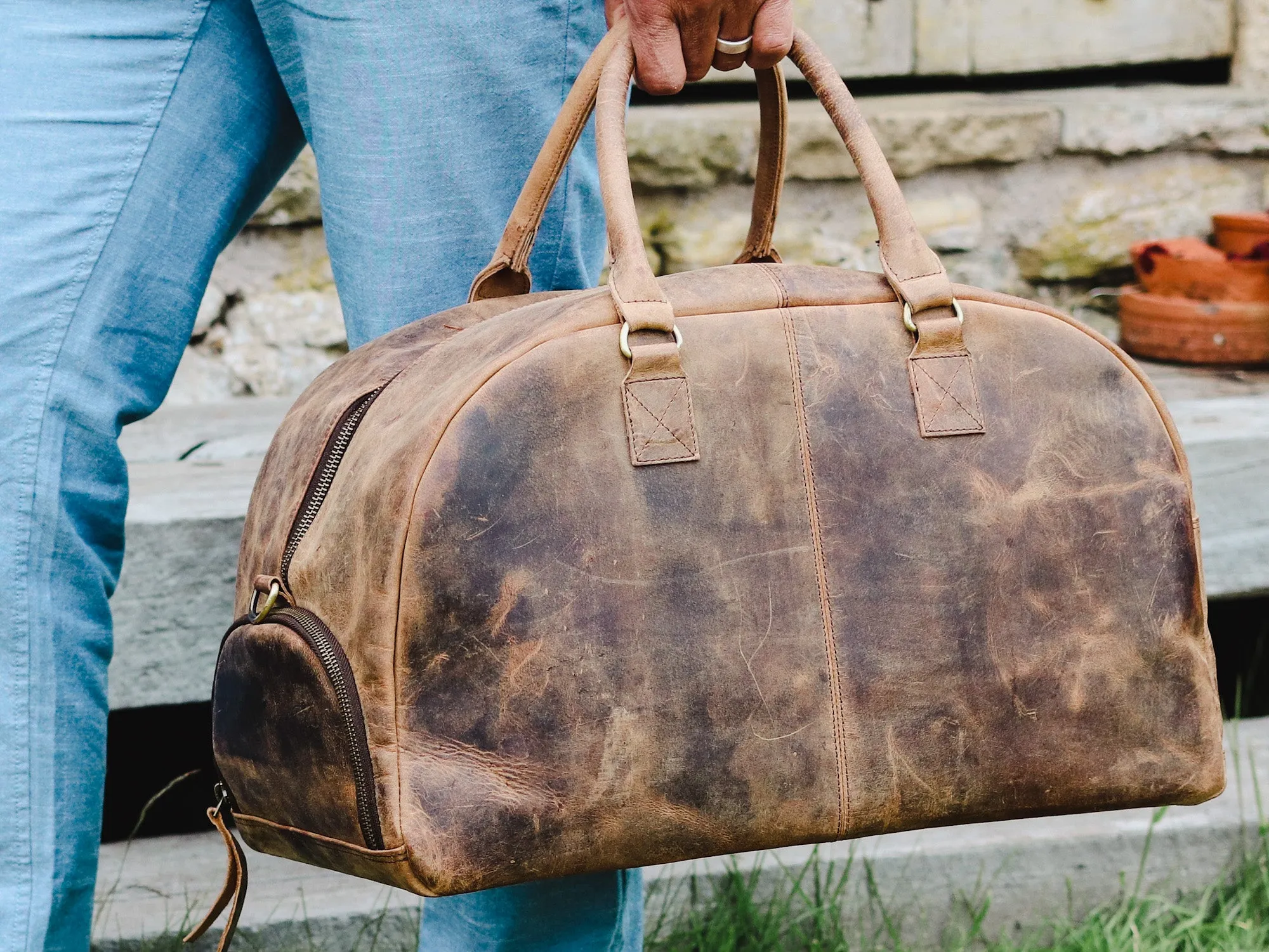 Leather Holdall For Men