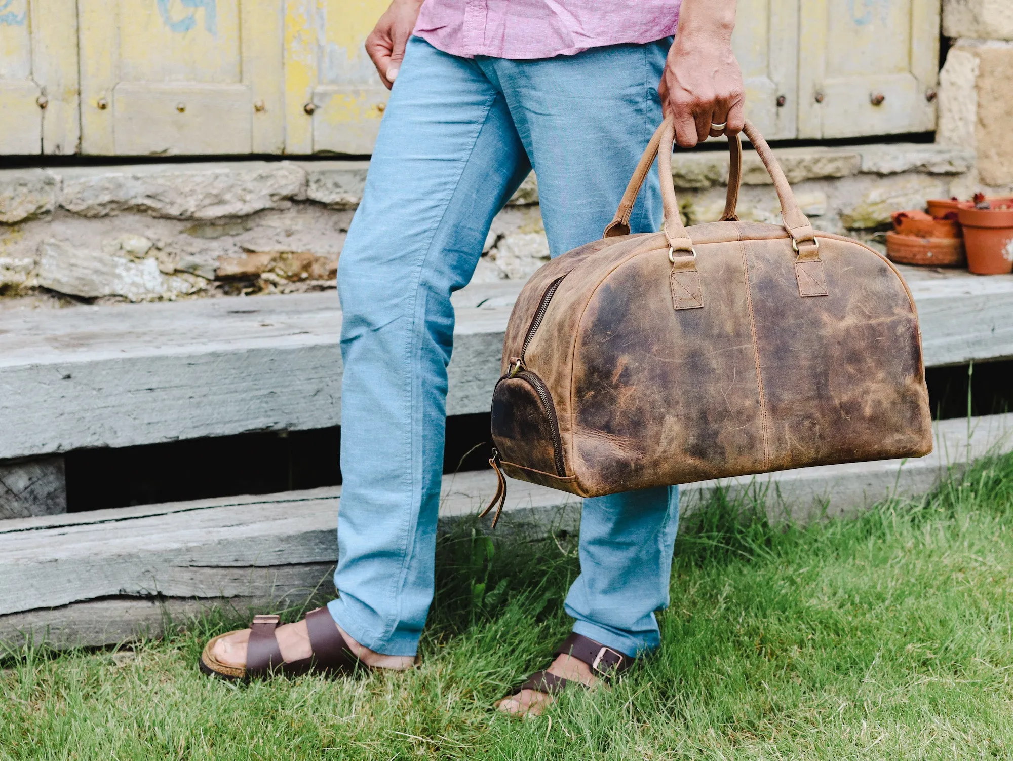 Leather Holdall For Men
