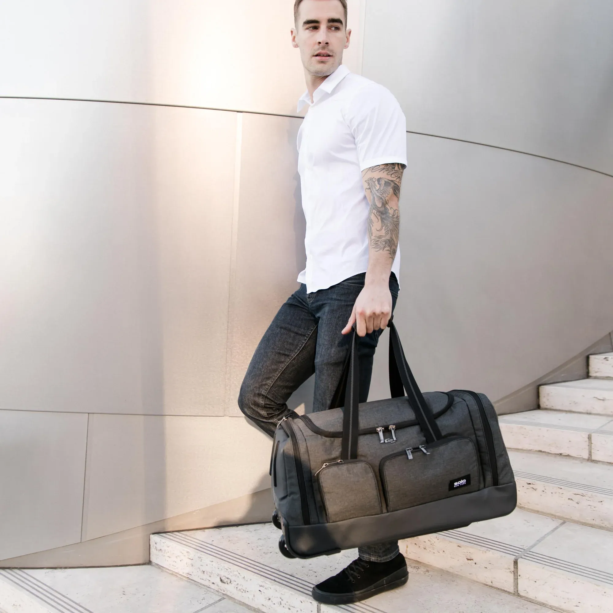 LEROY Rolling Duffel - Black