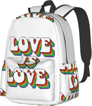 Lgbt Pride Rainbow Gay Love Is Love Rainbow Laptop Backpack Shoulder Bag Laptop Pack Travel Backpacks Commuter Back Pack Casual Daypack Bags With Side Pockets