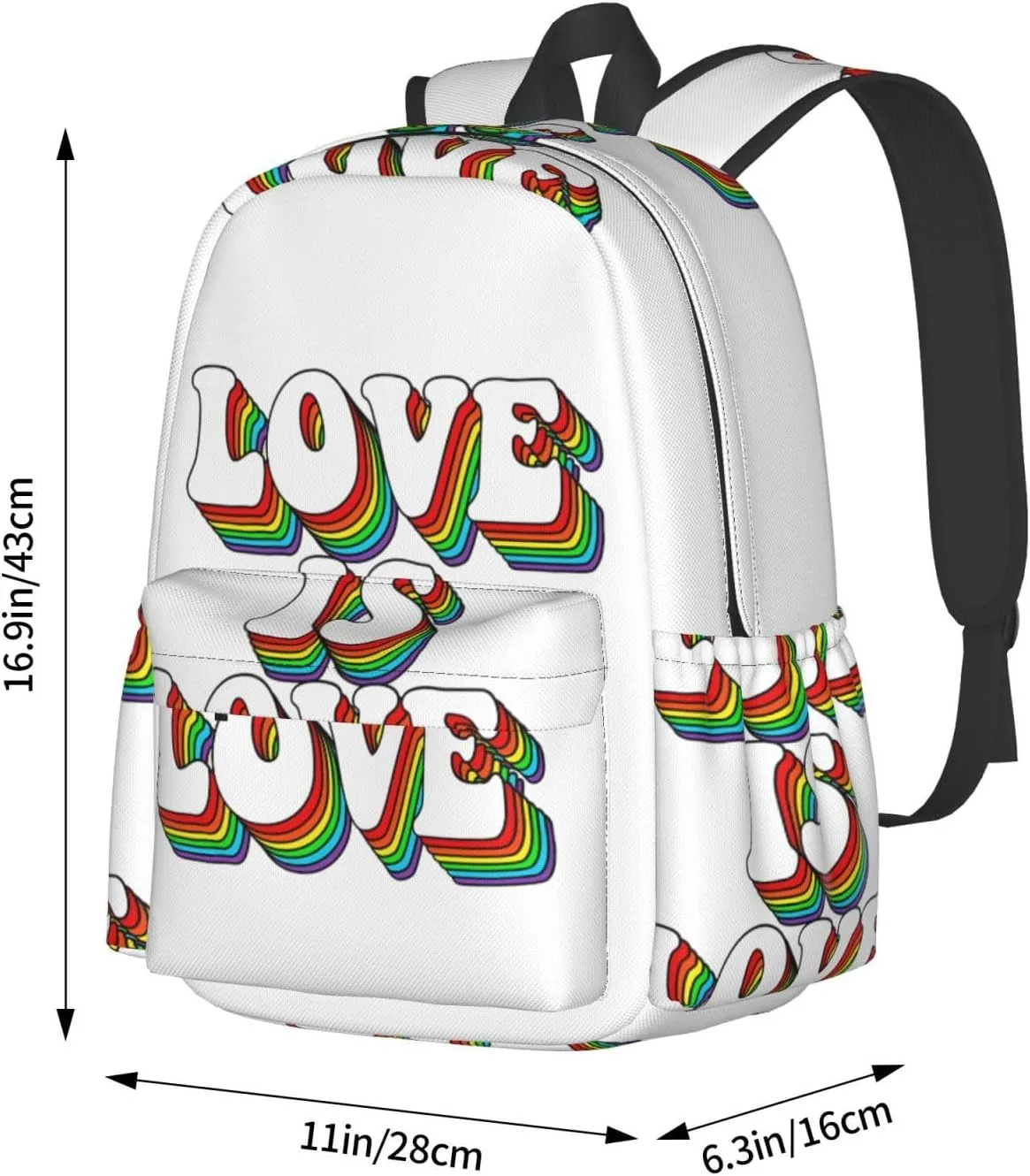 Lgbt Pride Rainbow Gay Love Is Love Rainbow Laptop Backpack Shoulder Bag Laptop Pack Travel Backpacks Commuter Back Pack Casual Daypack Bags With Side Pockets