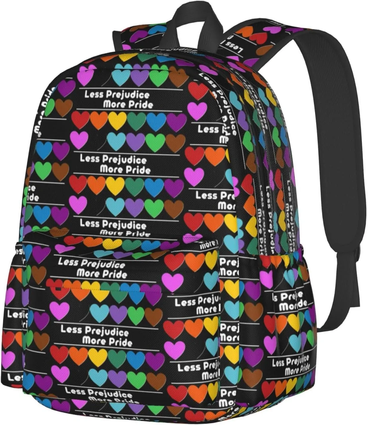 Lgbt Pride Rainbow Gay More Pride Less Prejudice Laptop Backpack Shoulder Bag Laptop Pack Travel Backpacks Commuter Back Pack Casual Daypack Bags With Side Pockets