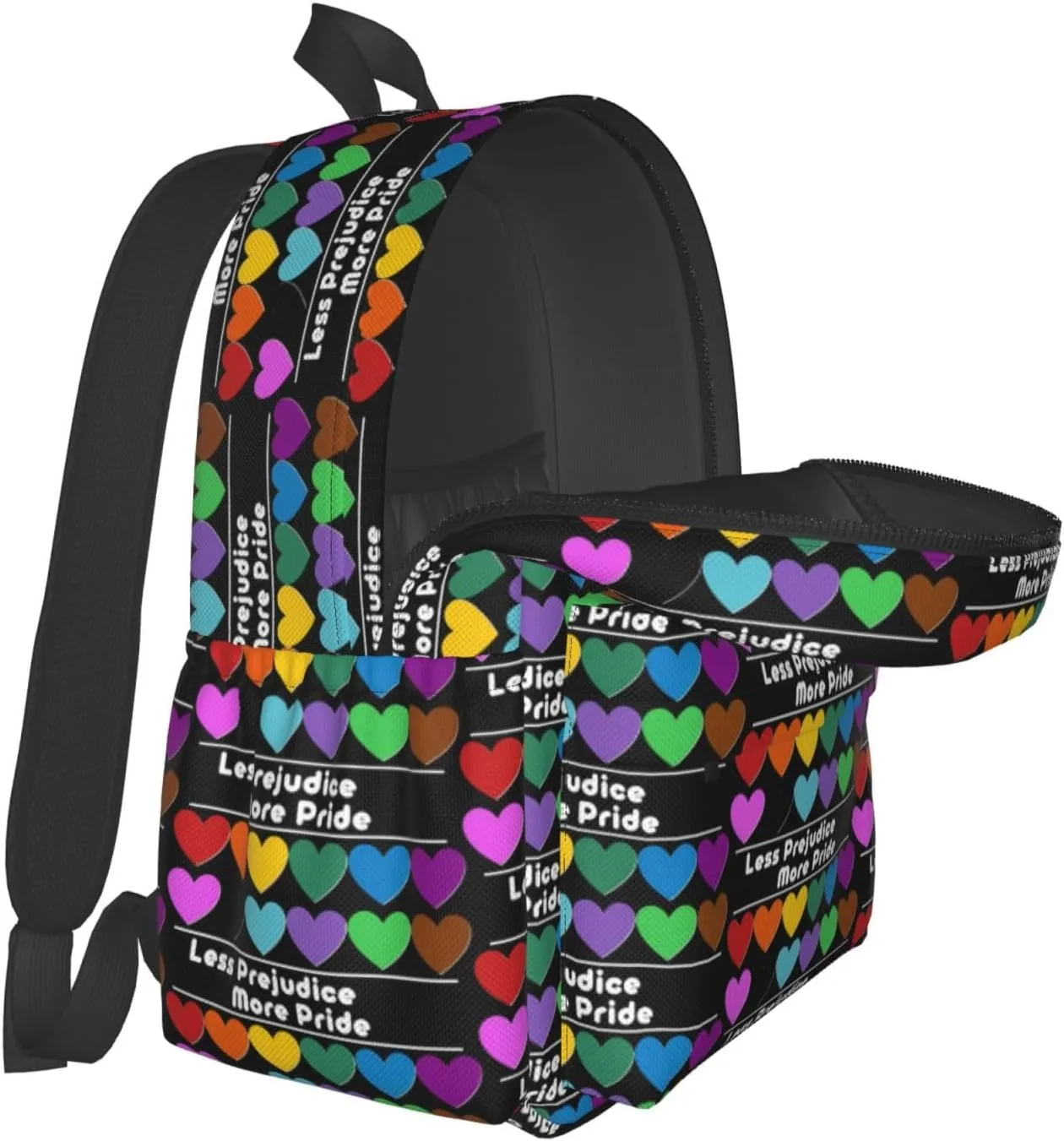 Lgbt Pride Rainbow Gay More Pride Less Prejudice Laptop Backpack Shoulder Bag Laptop Pack Travel Backpacks Commuter Back Pack Casual Daypack Bags With Side Pockets