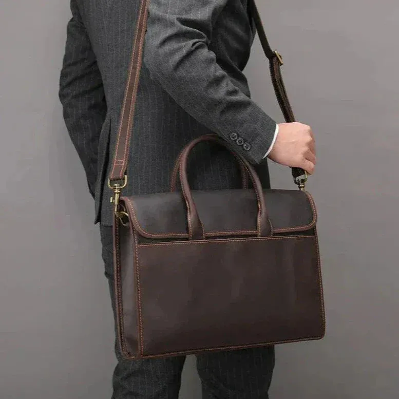 Liam | Men's Genuine Leather Business Briefcase Crossbody Messenger Bag