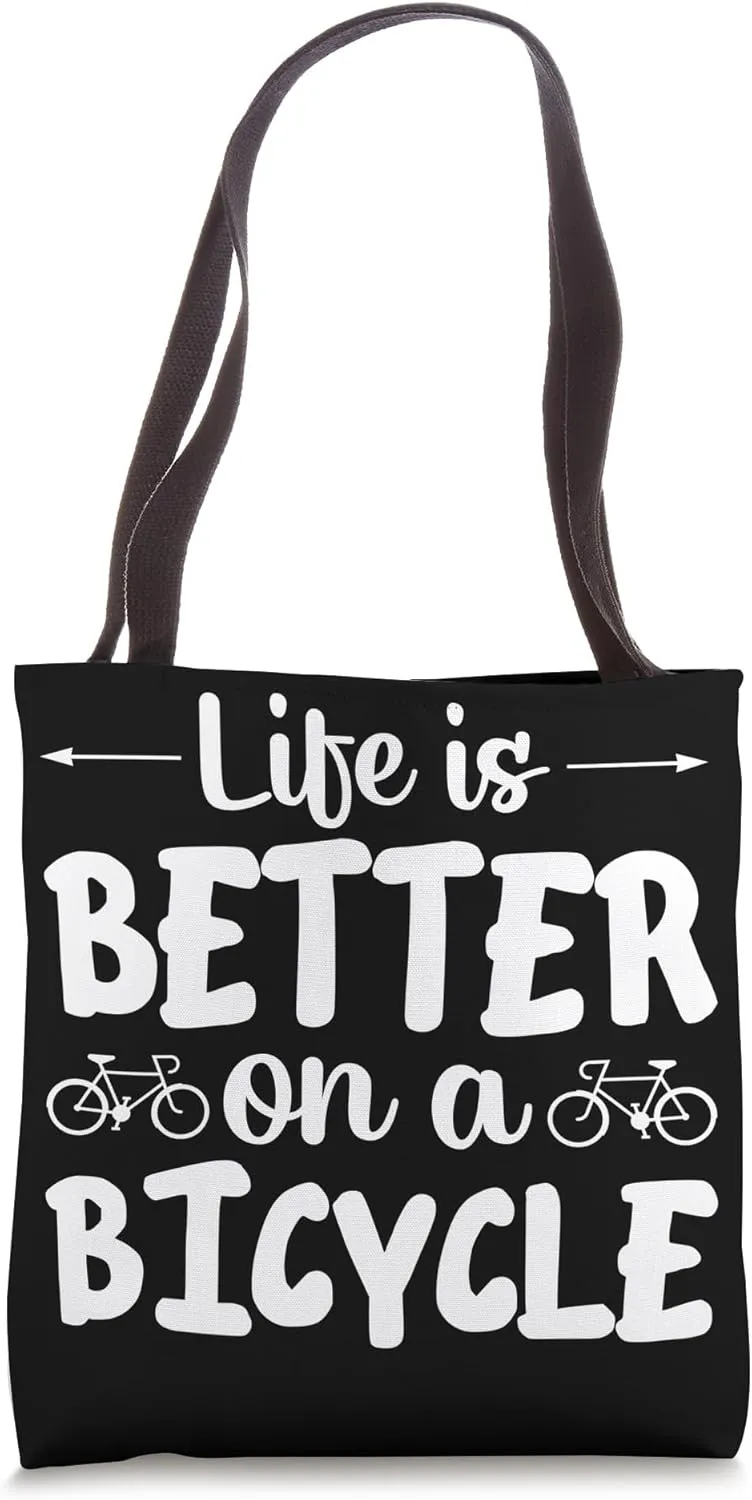 Life is Better on a Bicycle Cycling Joy Tee Tote Bag