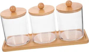 LIFKOME 1 Set Makeup Storage Box Compartment Bathroom Toiletry Organizer Sink Reusable Cotton Rounds Organizer Bins Large Blow Swab Dispenser Makeup Pads Cotton Rounds Holder Sponge Jar
