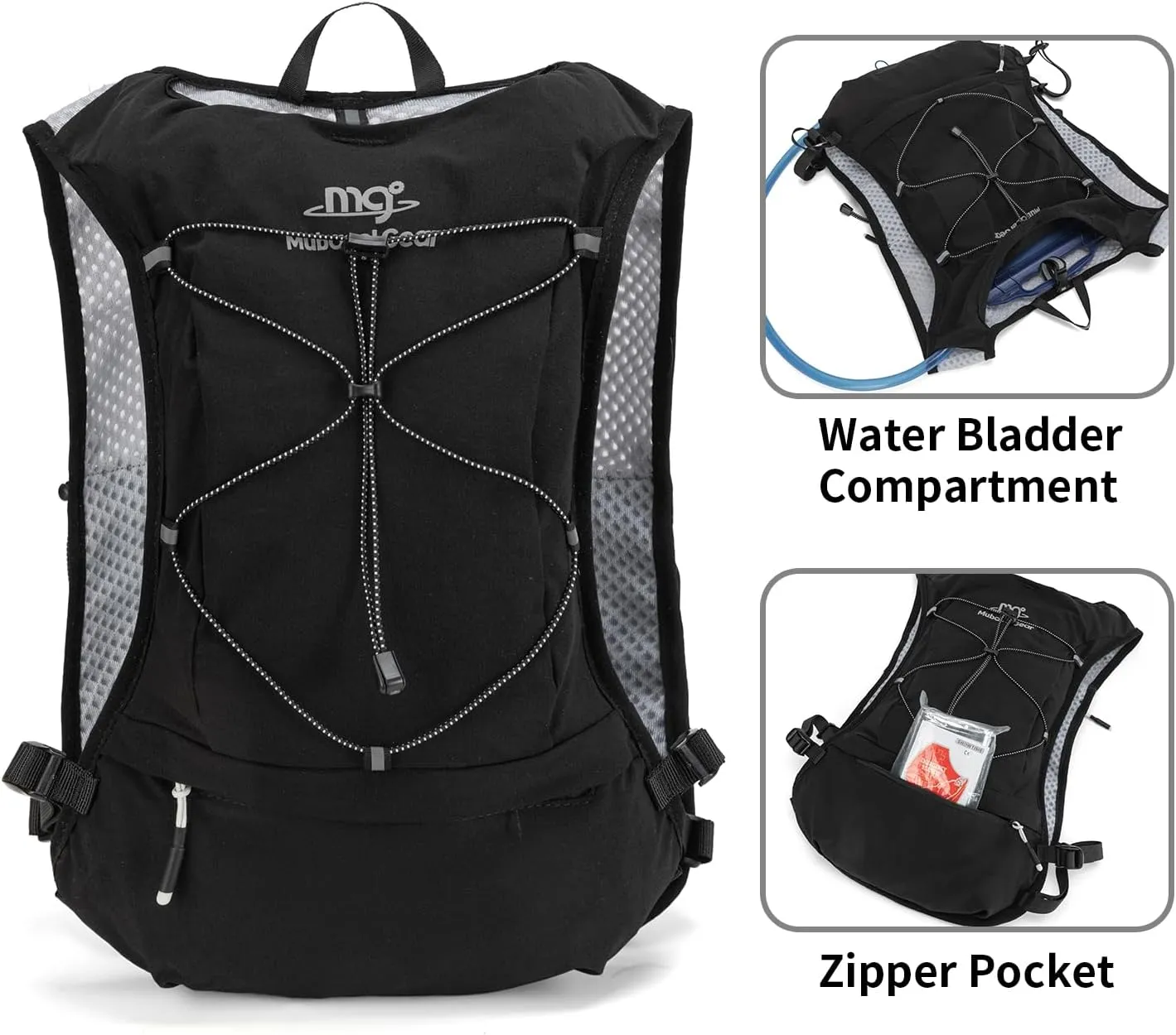 Lightweight Running Vest for Women & Men Hydration Backpack Pack with 1.5L Water Bladder Bag Running Gear Accessories for Hiking Marathon Trail Cycling