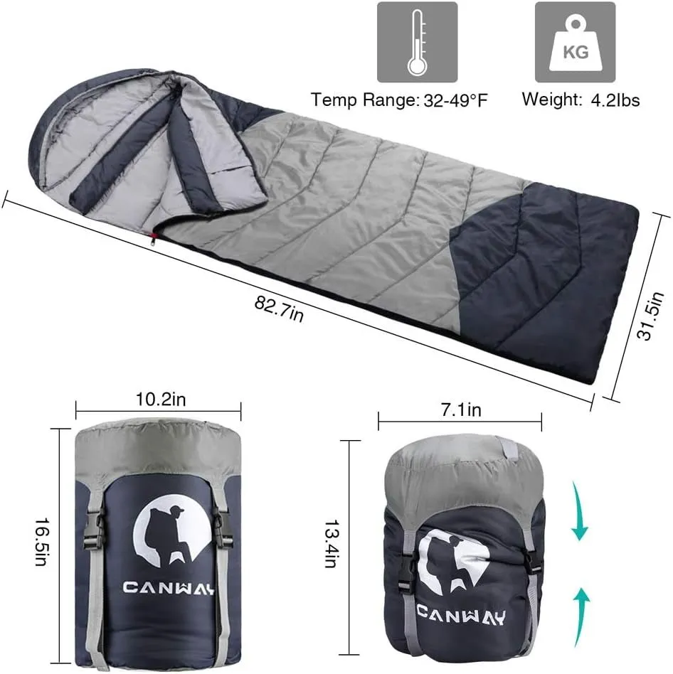 lightweight waterproof double sleeping bag for 2 with pillows
