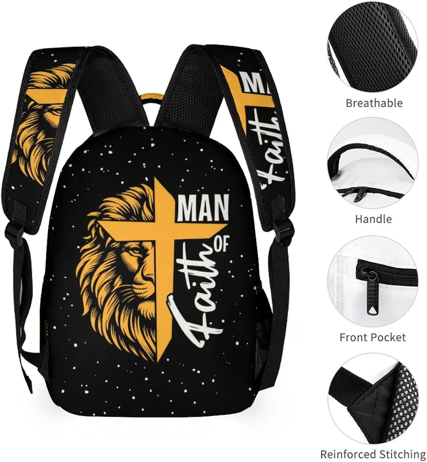 Lion Backpack for Kids Girls Boys School, 16 Inches Cute Lions Theme Bookbag, Adjustable, Lightweight, Large Capacity, Colorful Daily Casual Backpacks