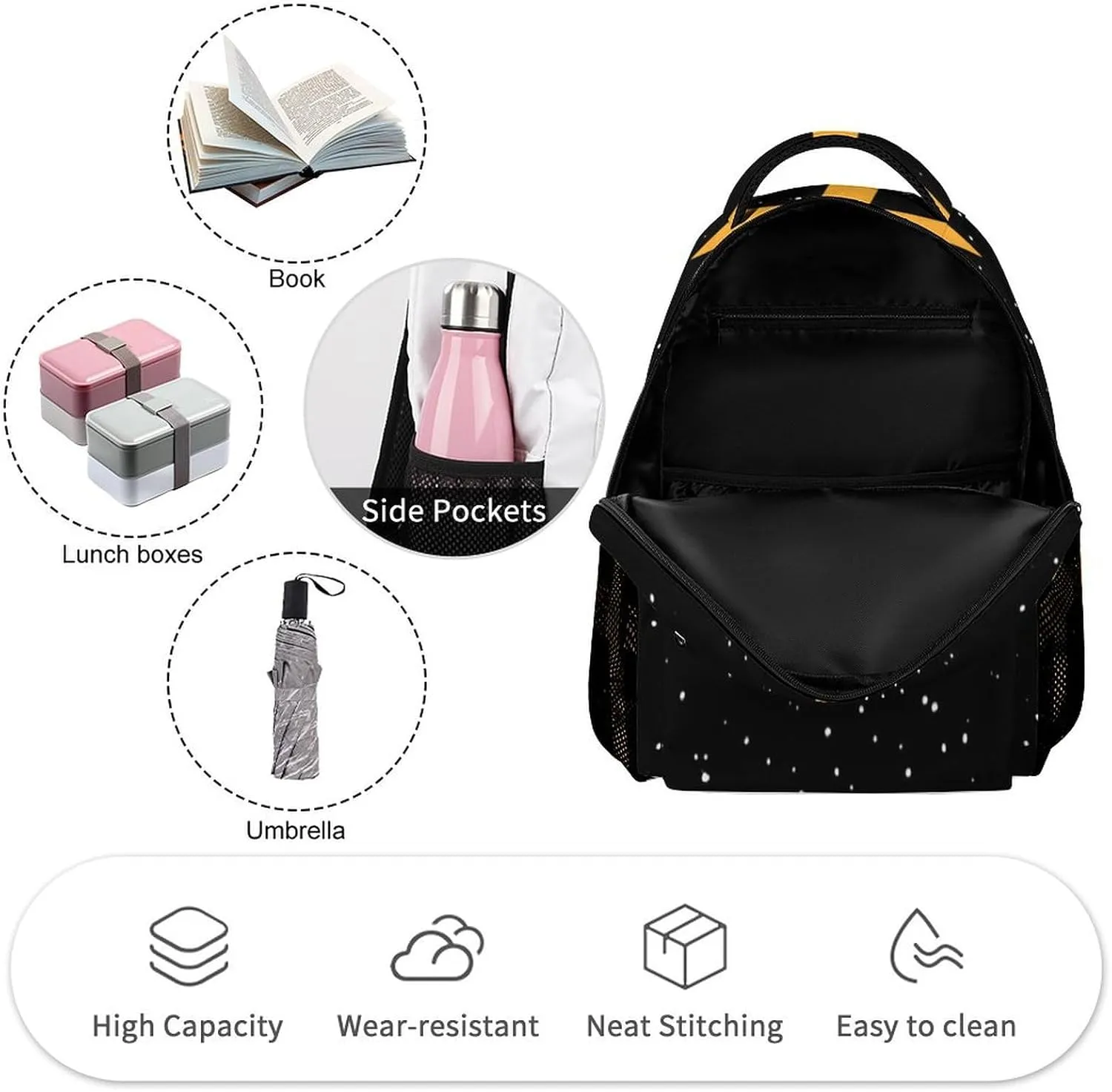 Lion Backpack for Kids Girls Boys School, 16 Inches Cute Lions Theme Bookbag, Adjustable, Lightweight, Large Capacity, Colorful Daily Casual Backpacks