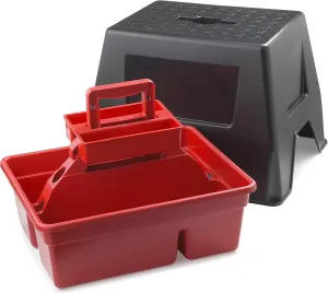 Little Giant Stable Storage Box and Stool DuraTote Stool and Tote Box with Carrying Handle (Red) (Item No. DTSSRED)