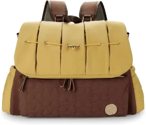 Lmbabter Diaper Bag Backpack Convertible Messenger Bag Travel Backpack Maternity Bags Stylish Baby Bag with Changing Pad for Mom (Brown)