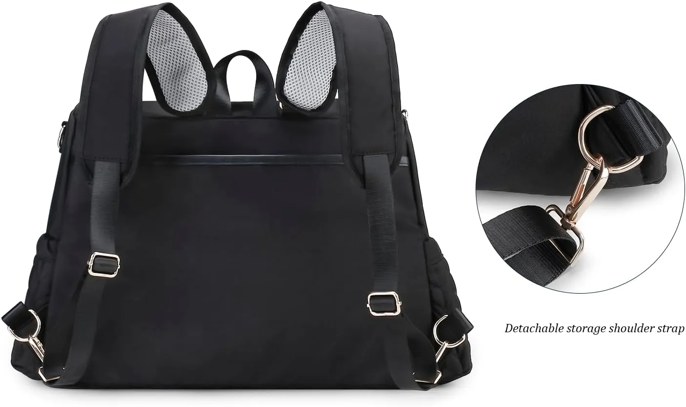 Lmbabter Diaper Bag Backpack Messenger Bag Travel Backpack Maternity Bags Stylish Baby Bag with Changing Pad for Mom (Black B)