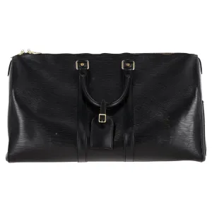 Louis Vuitton Keepall Bandoulière 50 Duffle Bag in Black Epi Leather