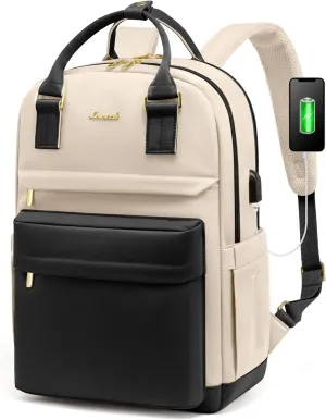 LOVEVOOK Laptop Backpack for Women Men 15.6 Inch Laptop Bag with USB Port Fashion Waterproof Backpacks Teacher Nurse Stylish Travel Bags Vintage Daypacks Bookbag for College School Work