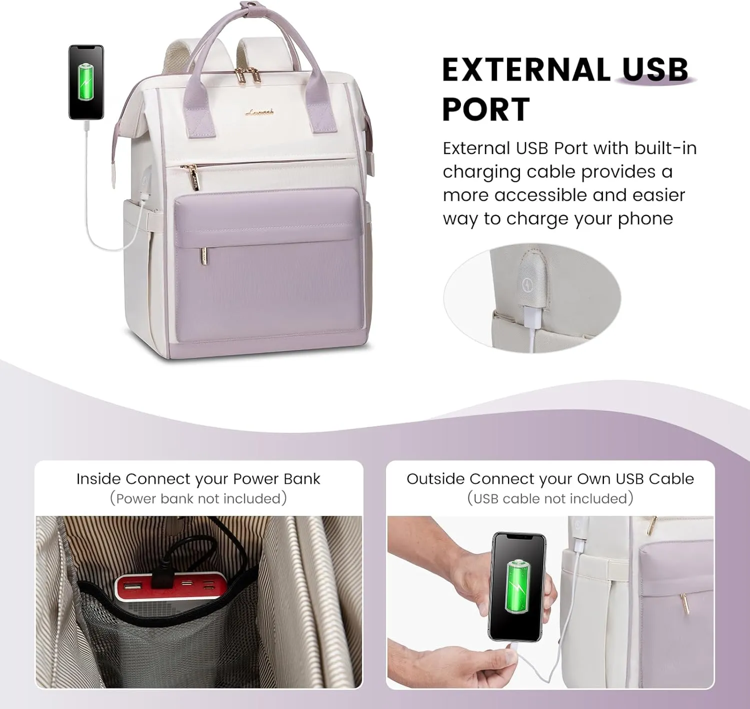 LOVEVOOK Laptop Backpack Purse for Women Waterproof Teacher Nurse Bag, 15.6 Inch Work Laptop Bag with USB Port, Business Travel Computer Backpack