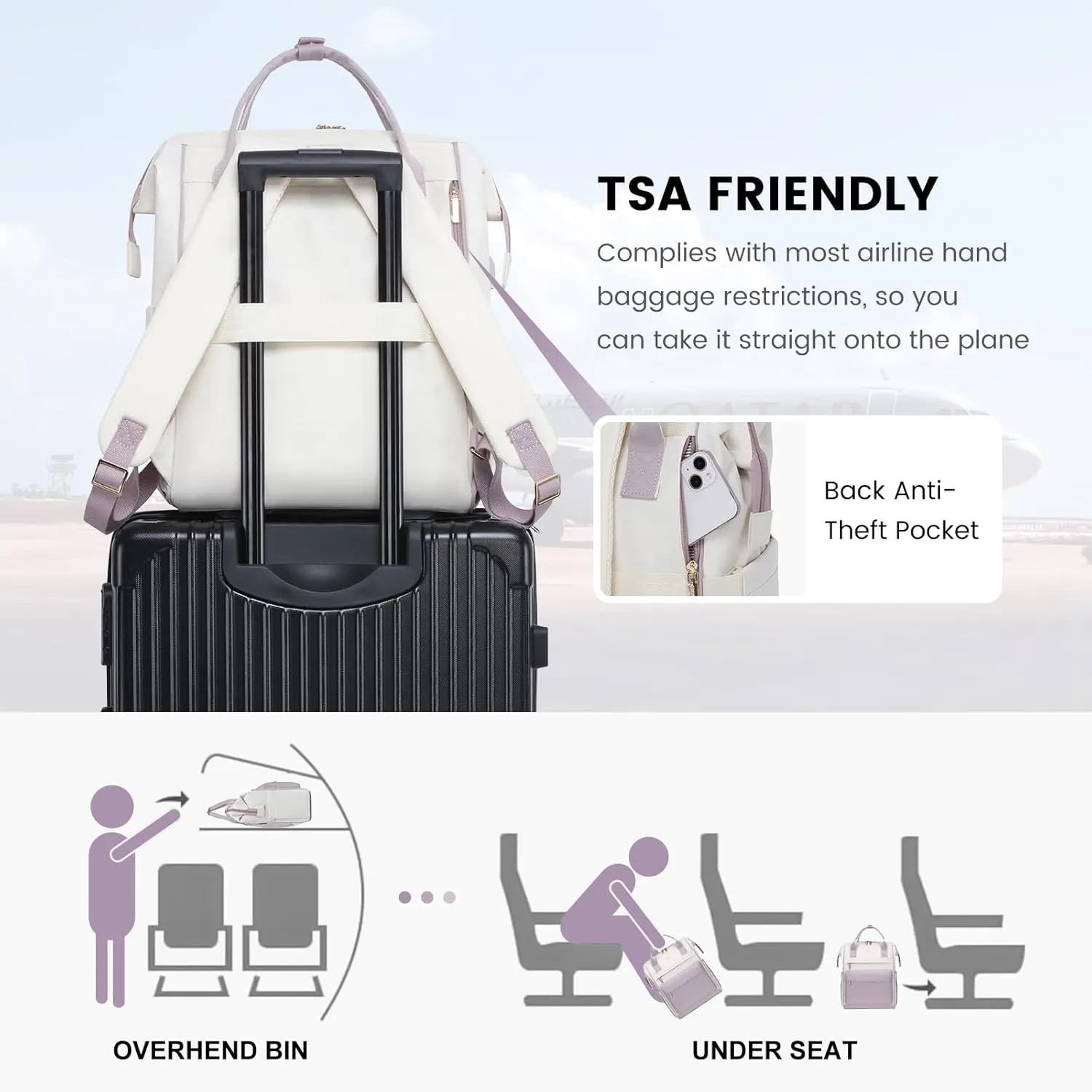 LOVEVOOK Laptop Backpack Purse for Women Waterproof Teacher Nurse Bag, 15.6 Inch Work Laptop Bag with USB Port, Business Travel Computer Backpack