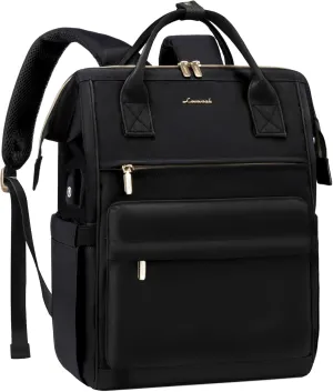 LOVEVOOK Laptop Backpack Purse for Women Waterproof Teacher Nurse Bag, 17.3 inch Work laptop Bag with USB Port, Business Travel Computer Backpack