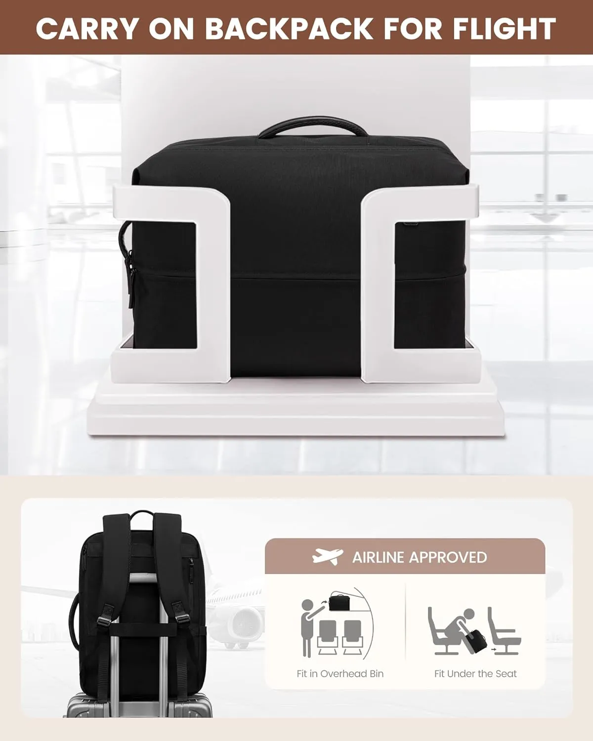LOVEVOOK Travel Backpack for Women, Extra Large Carry On Bags for Airplanes, Waterproof Personal Item Travel Bag Flight Approved, Weekender Backpacks for Daily Work