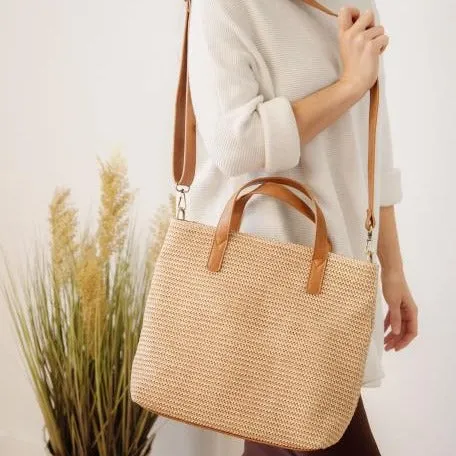lucy straw convertible crossbody tote