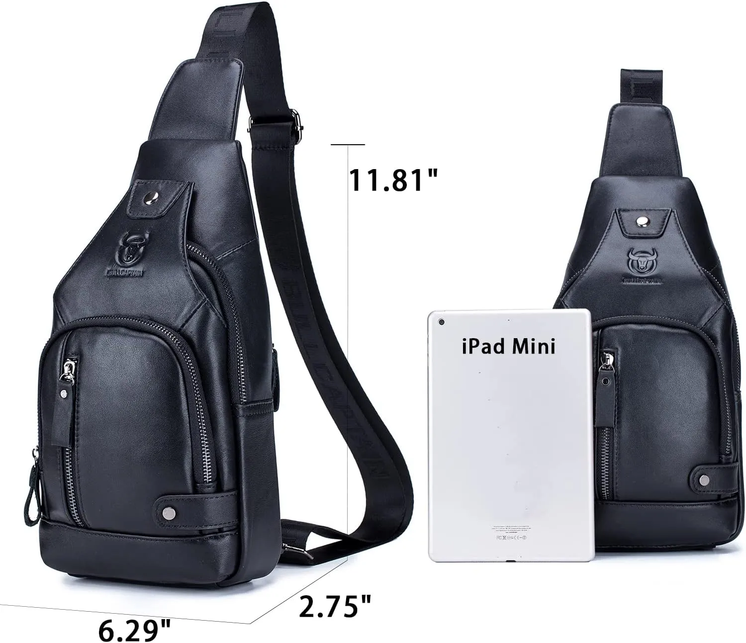 LUKZIJAES Genuine Leather Sling Bag for Men
