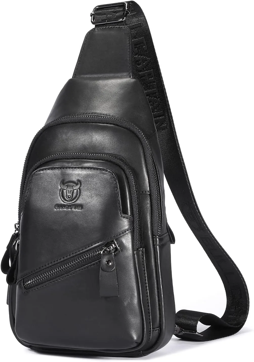 LUKZIJAES Genuine Leather Sling Bag for Men